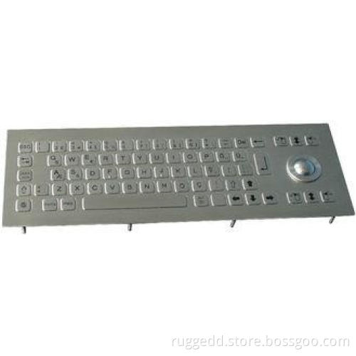 Small Stainless Steel Keyboard with trackball / rugged key
